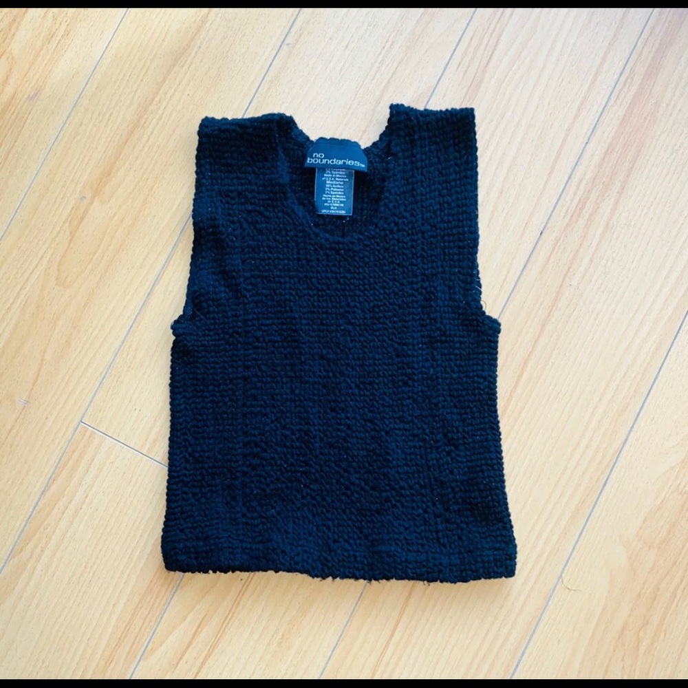 no boundaries BLACK SCRUNCH TOP Girls M